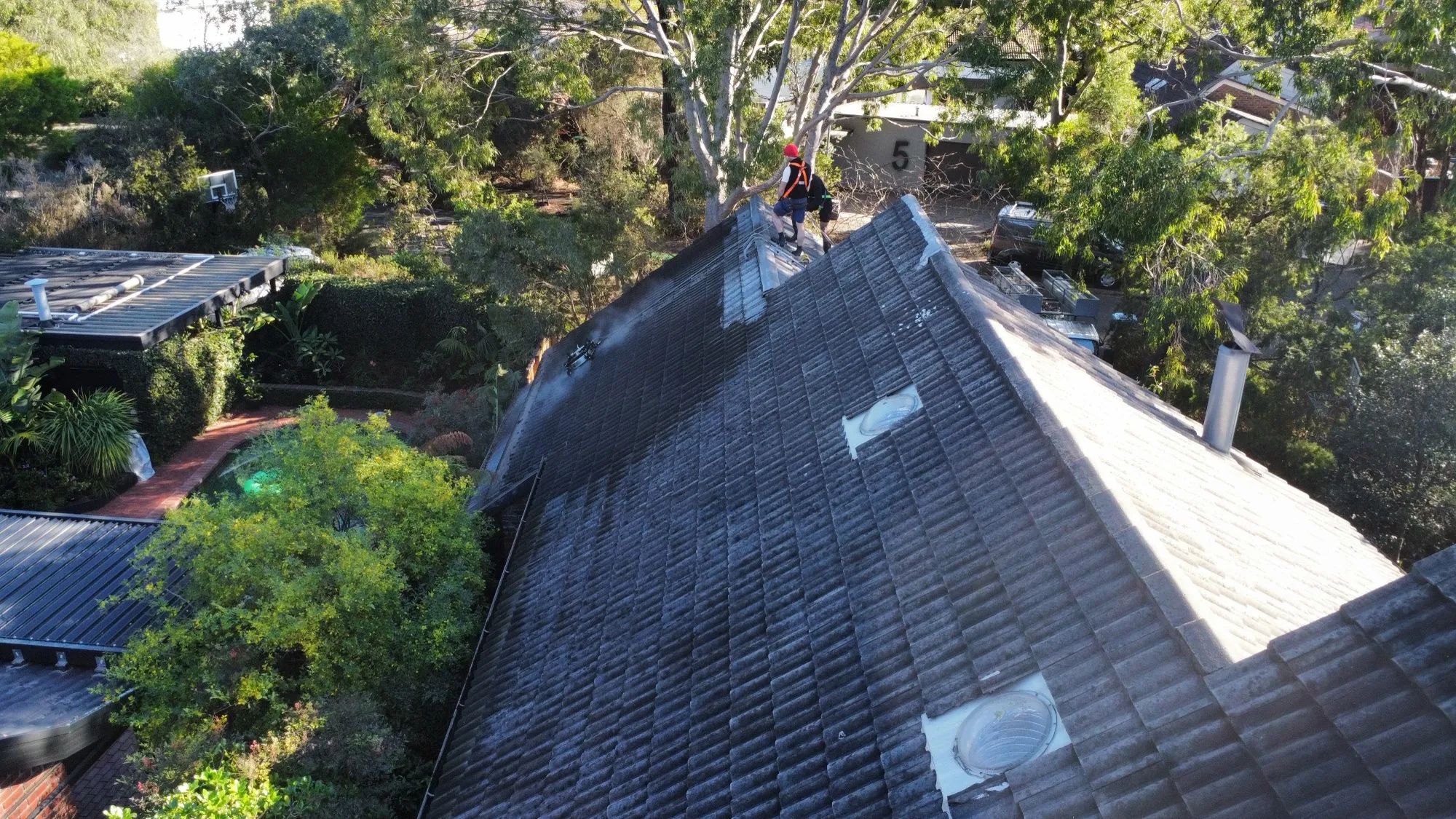 Concrete tile re-coat - before