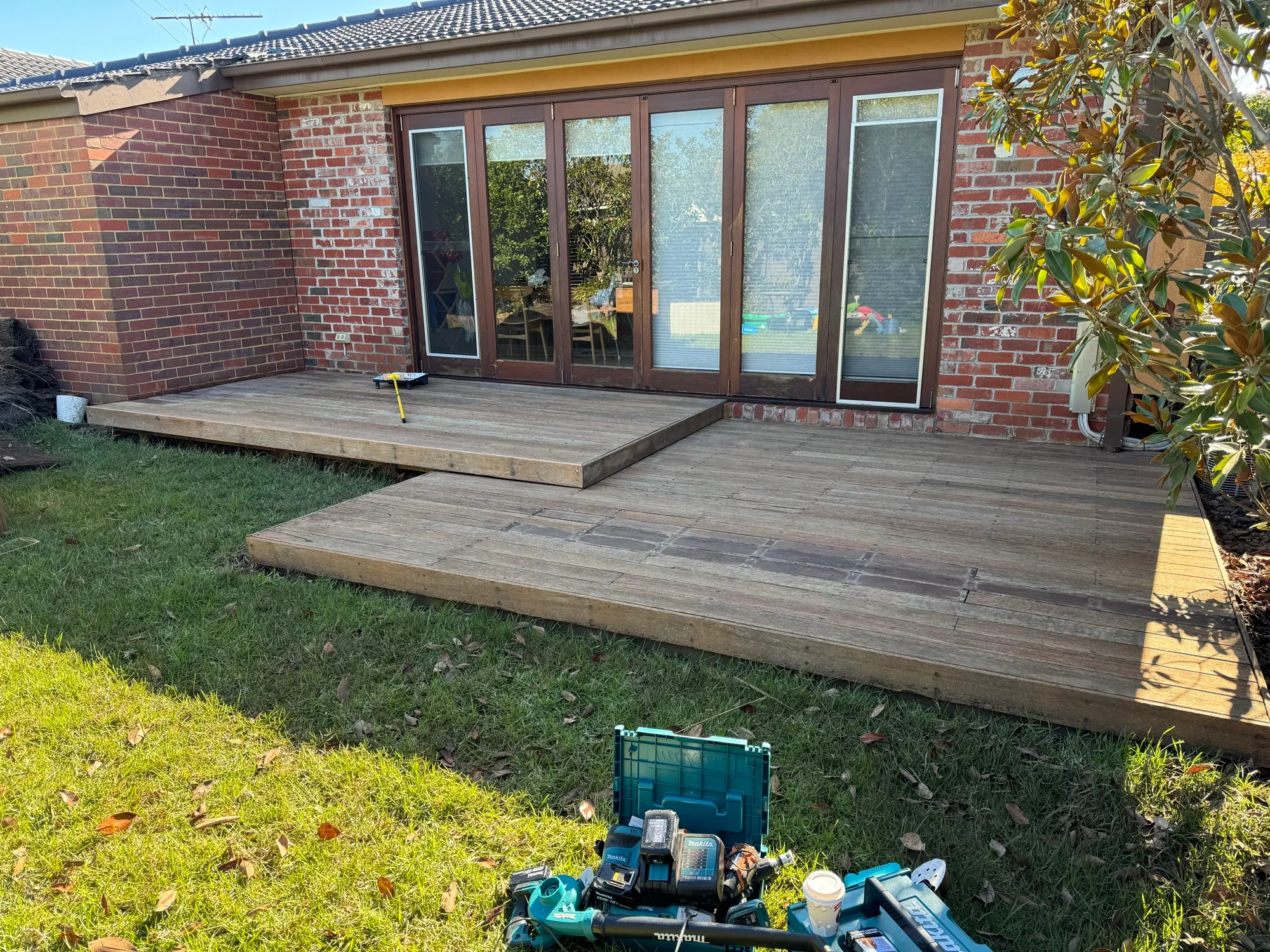 Finished timber deck and outdoor area