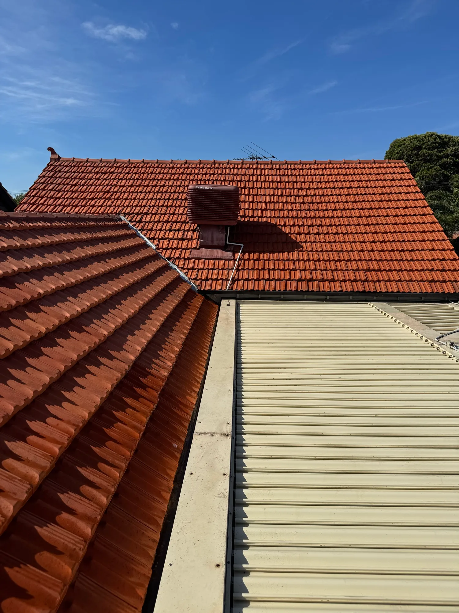 Restored terracotta tile roof