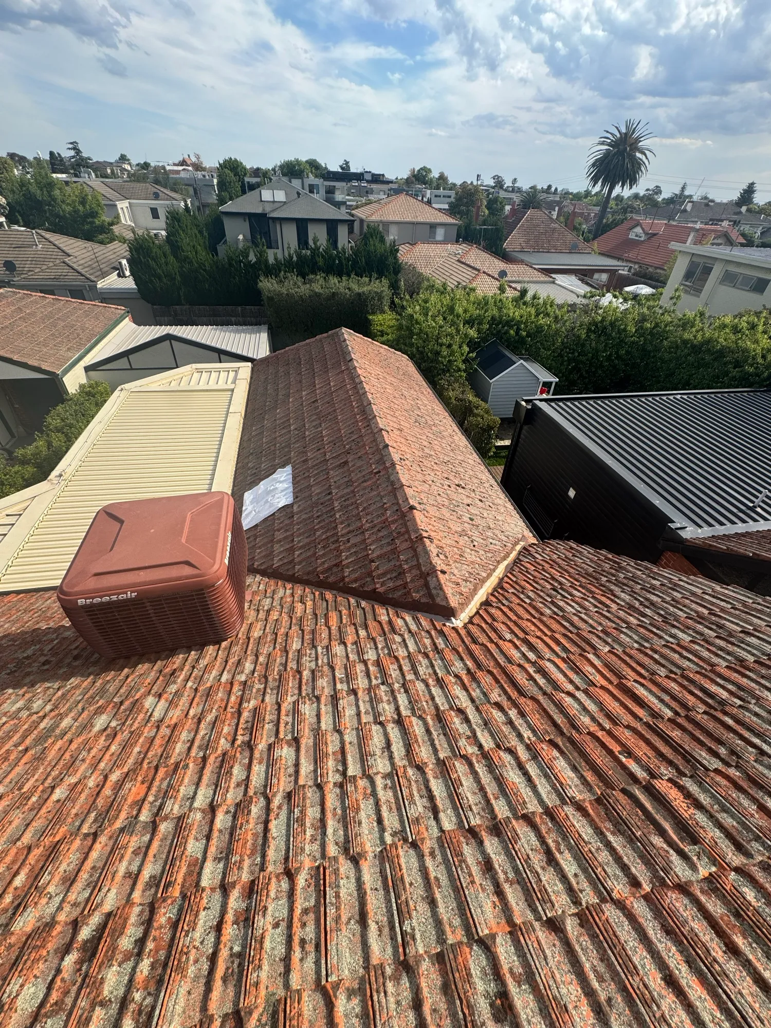 Terracotta roof restoration - before