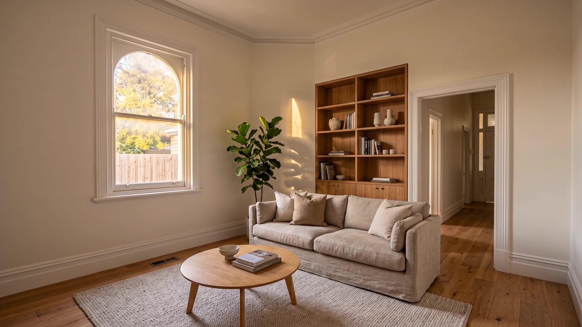 Renovated, finished living room